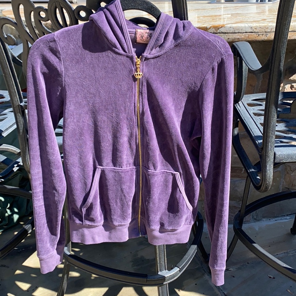 Juicy Couture 🔥 Zip up Hoodie Sweatshirt Purple Sz L